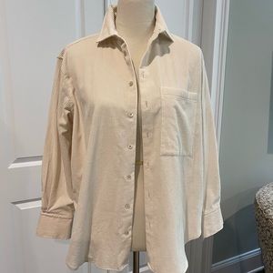 AYR WIDE WALE SOFT CORDUROY SHIRT. Size S. Vanilla. Never Worn!